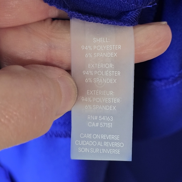 Calvin Klein Sheath Midi Dress Button-Trim Details Side-Slit Cobalt Blue Sz 8 - Picture 16 of 16